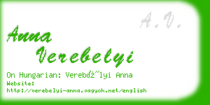 anna verebelyi business card
